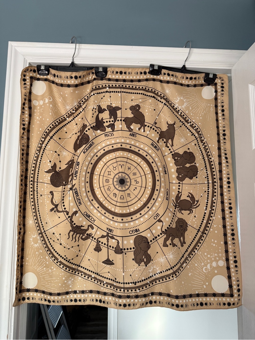 Zodiac Constellation scarf/small table covering - Beige